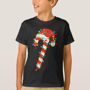 Camiseta Candy Cane Merry Y Navidades Brillantes Encienden