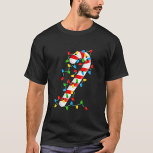 Camiseta Candy Cane Merry y Navidades brillantes iluminan e