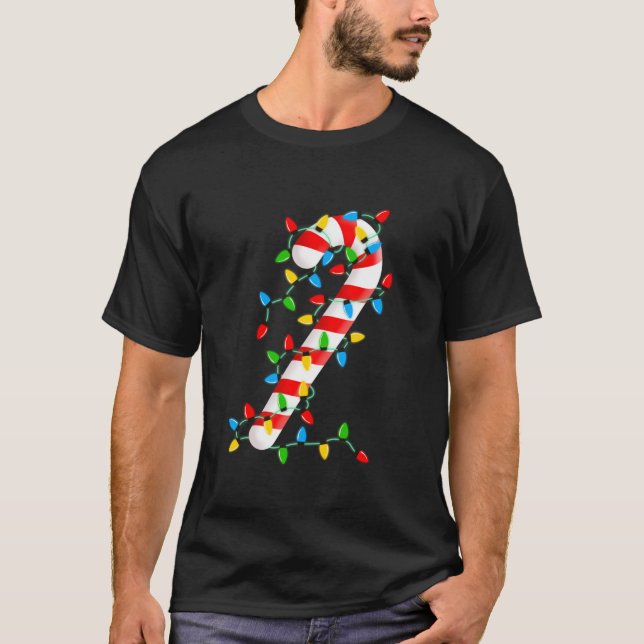 Camiseta Candy Cane Merry y Navidades brillantes iluminan e (Anverso)