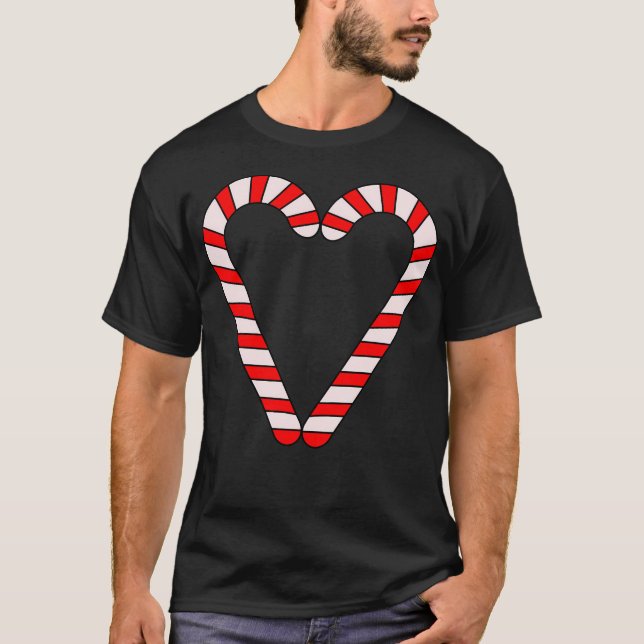 Camiseta Candy Cane Navidades Heart (Anverso)