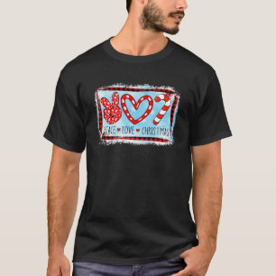 Camiseta Candy Cane Peace Ama a los Navidades Santa Hat