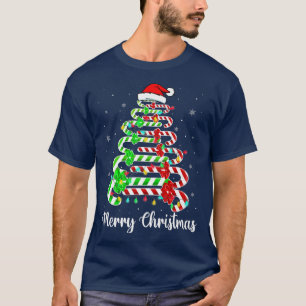Camiseta Candy Cane Santa Hat Gracioso Árbol de Navidad Fel