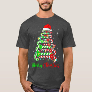 Camiseta Candy Cane Santa Hat Gracioso Árbol de Navidad Fel