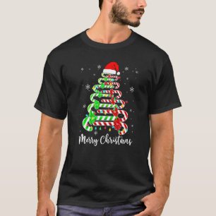 Camiseta Candy Cane Santa Hat Gracioso Árbol de Navidad Fel