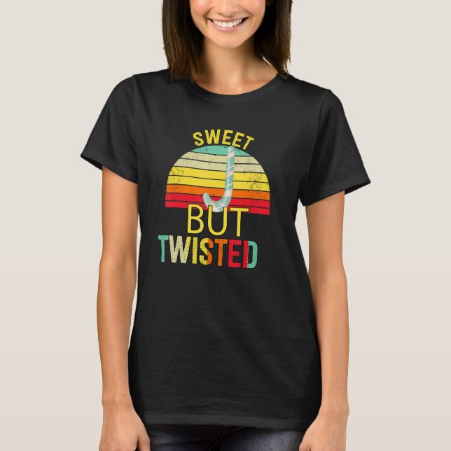 Camiseta Candy Cane Sweet but Twist Sarcastic Chiste dicien (Anverso)