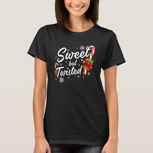 Camiseta Candy Cane Sweet But Twisted  Christmas (Anverso)