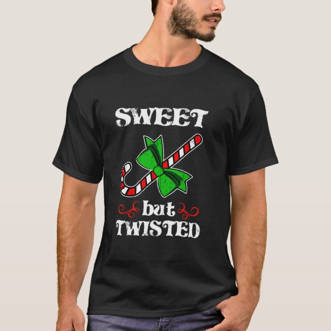 Camiseta Candy Cane Sweet Pero Twisted Funny Navidades Fami (Anverso)
