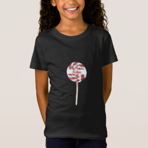 Camiseta Candy Cane Swirl Lollipop con nombre