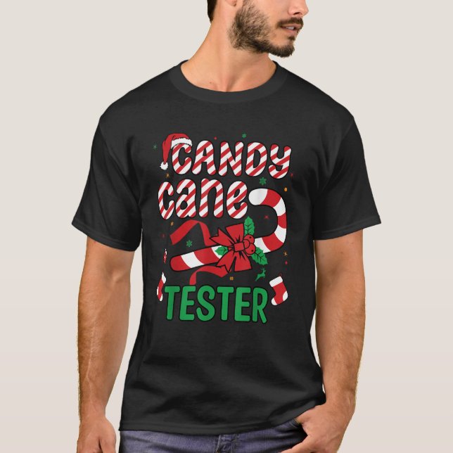 Camiseta Candy Cane Tester Funny Christmas 2024 Holiday Men (Anverso)