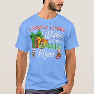 Camiseta Candy Cane Wishes Mistletoe Kisses Christmas Candy
