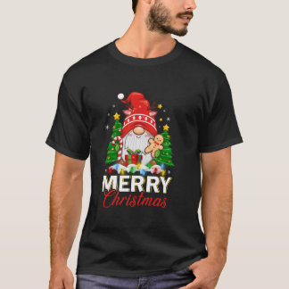Camiseta Candy Cane Xmas Luces de Candy Gnome de la Paz de