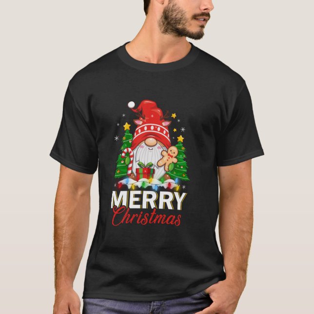 Camiseta Candy Cane Xmas Luces de Candy Gnome de la Paz de  (Anverso)
