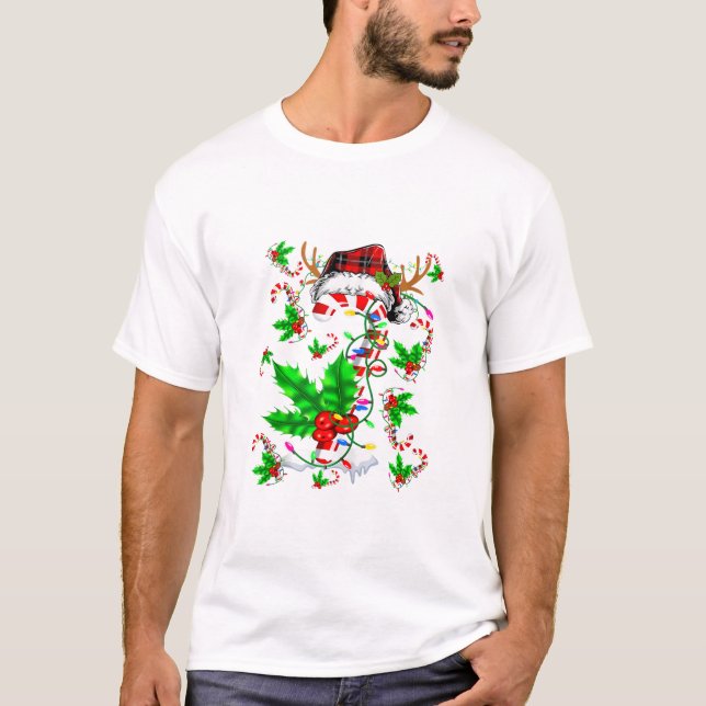 Camiseta Candy Cane Xmas Plaid Santa (Anverso)