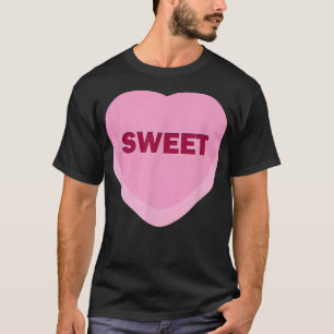 Camiseta Candy Conversation Heart Pink con la palabra Sweet
