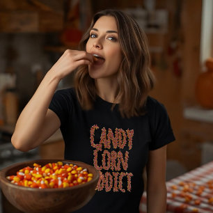 Camiseta Candy Corn Addict Divertido lema de Halloween