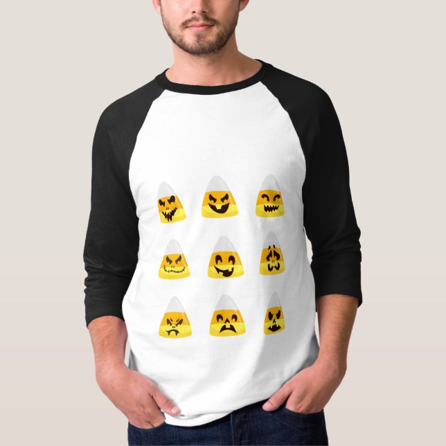 Camiseta Candy Corn Bling Shirt de Halloween | Cara de maíz (Anverso)