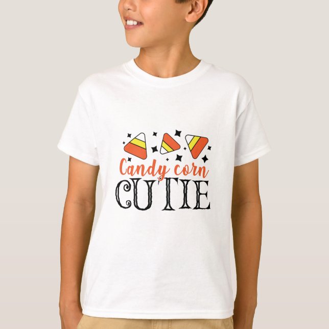 Camiseta Candy Corn Cutie Halloween Trick O Trete (Anverso)