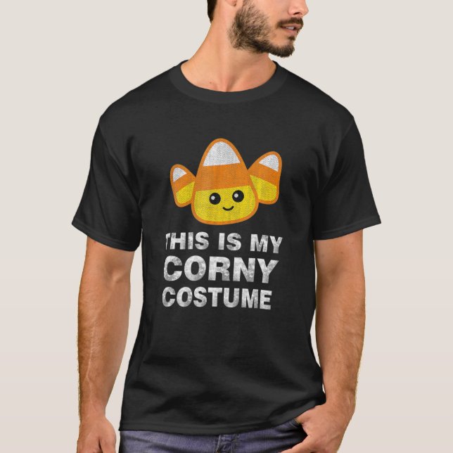 Camiseta Candy Corn Halloween Lazy Costume Hombres Mujeres  (Anverso)