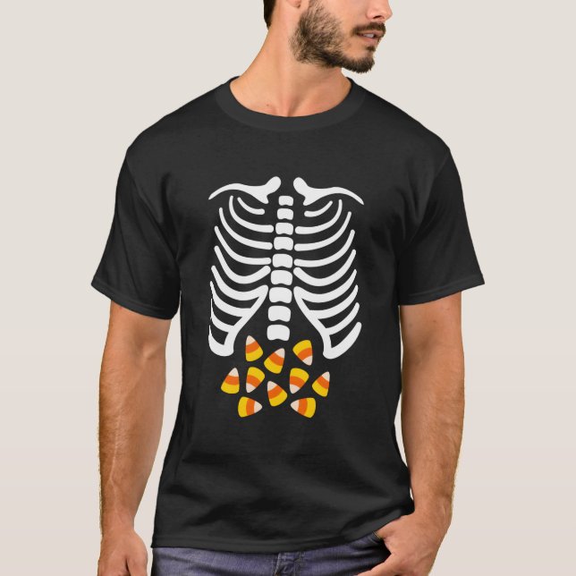 Camiseta Candy Corn Skeleton Cage Halloween Costume (Anverso)