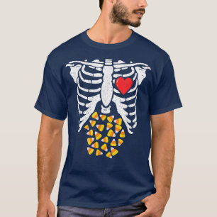 Camiseta Candy Corn Skeleton Pregnancy XRay Halloween Costu