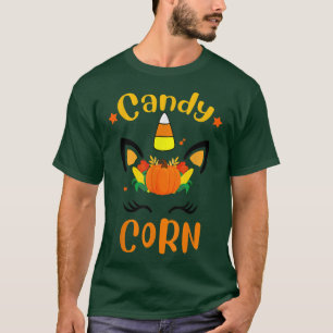 Camiseta Candy Corn Unicorn enfrenta disfraces de Halloween