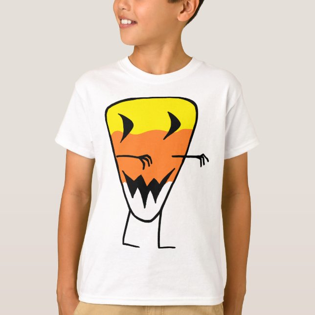 Camiseta Candy Corn Zombie T-Shirt Halloween niños Tees (Anverso)