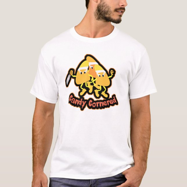 Camiseta Candy Cornered Funny Halloween Diseño de Personaje (Anverso)