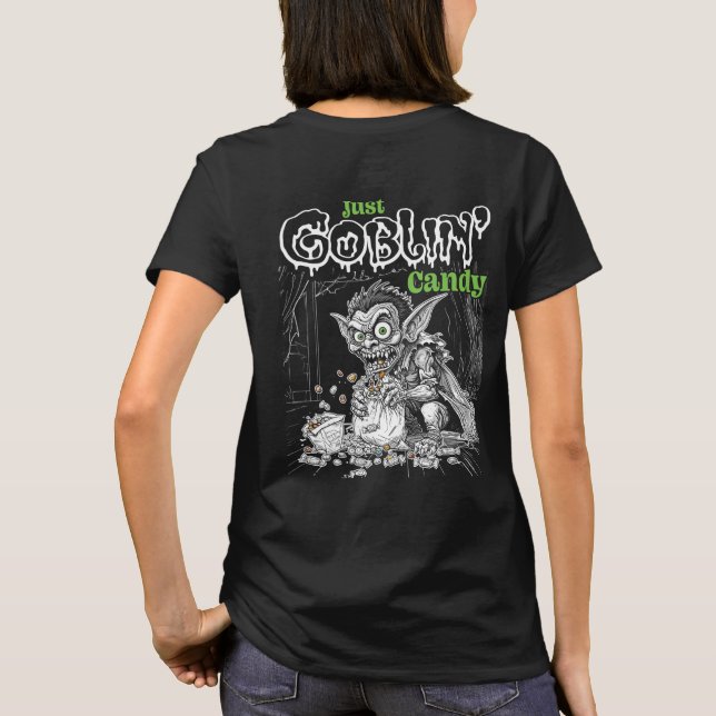 Camiseta Candy de sólo Goblin (elementos oscuros) delante y (Reverso)