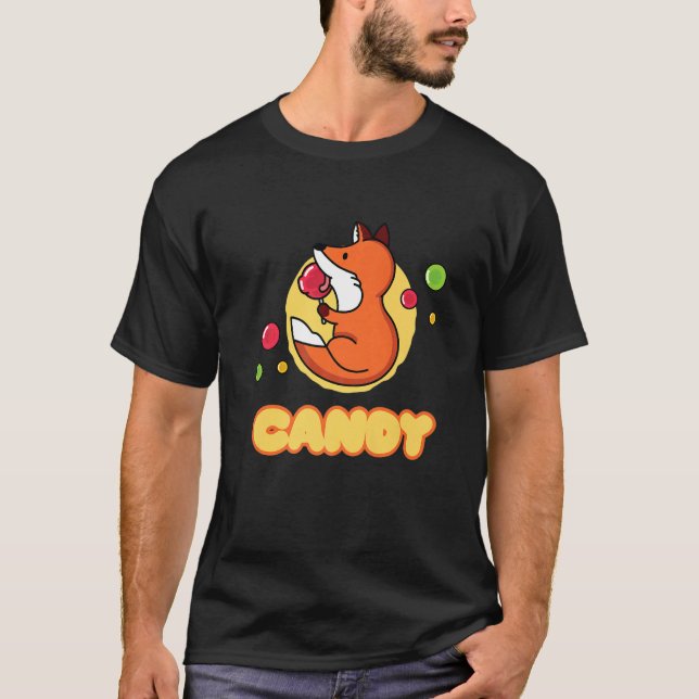 Camiseta Candy Fox Candy Lollipop Sweets Premium (Anverso)