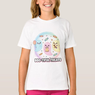 Camiseta Candy Ghosts Feliz Calloween T-Shirt - Cute Spooky