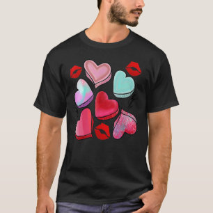 Camiseta Candy Heart Kiss Lips Día de San Valentín Chicas