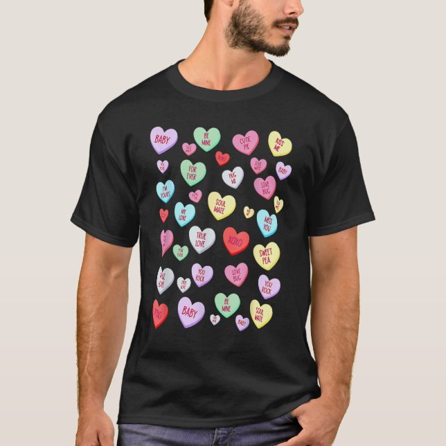 Camiseta Candy Heart Love Valentine's Day Boys Girls Kids (Anverso)