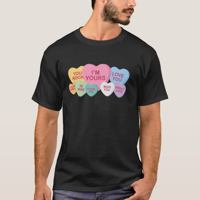 Camiseta Candy Heart Sweet Love Happy Valentine Day Coupl (Anverso)