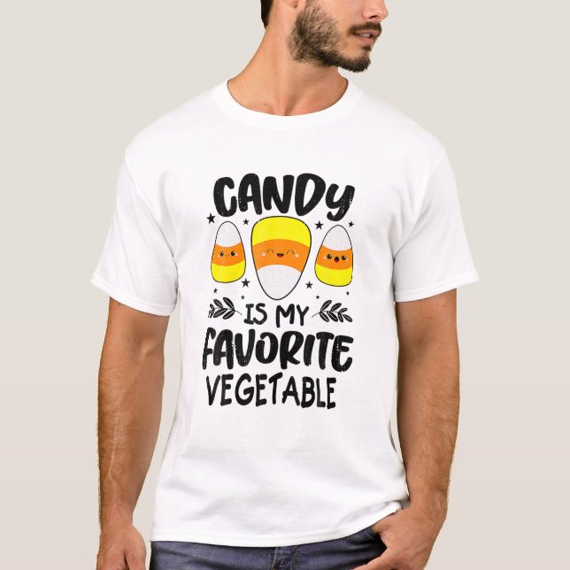 Camiseta Candy Is My Favorite Vegetable Corn Candy Hallowee (Anverso)