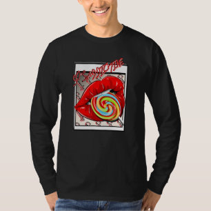 Camiseta Candy Lips Lollipop Hombres Mujeres Hip Hop Idea