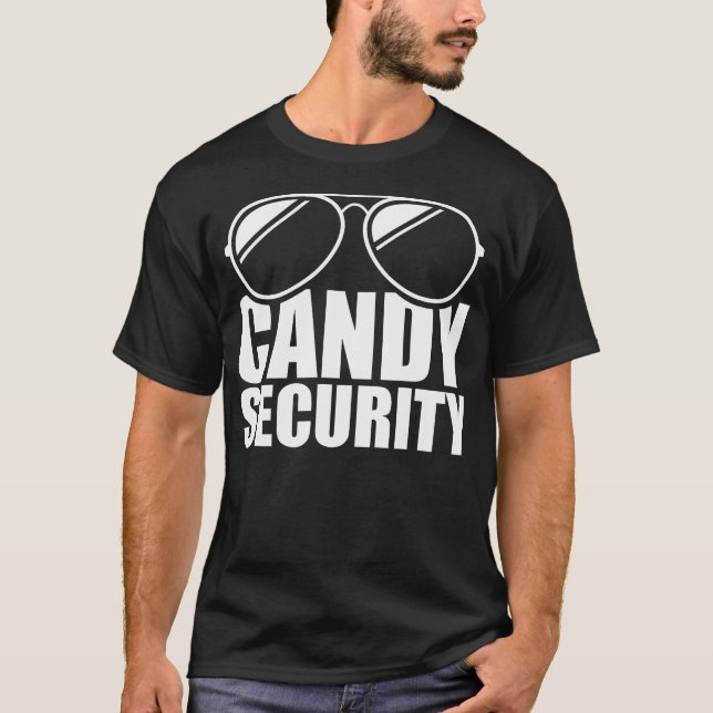 Camiseta Candy Security Graciosa Fácil disfraz de Halloween (Anverso)