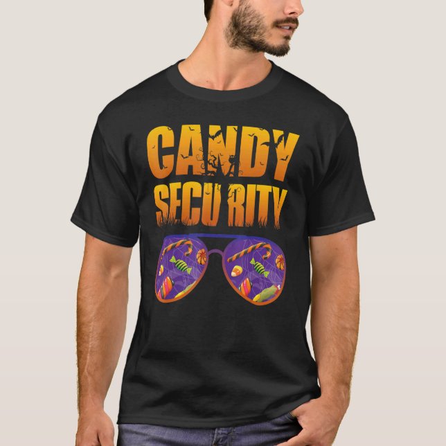 Camiseta Candy Security Halloween Costume Man Dad Big Brote (Anverso)