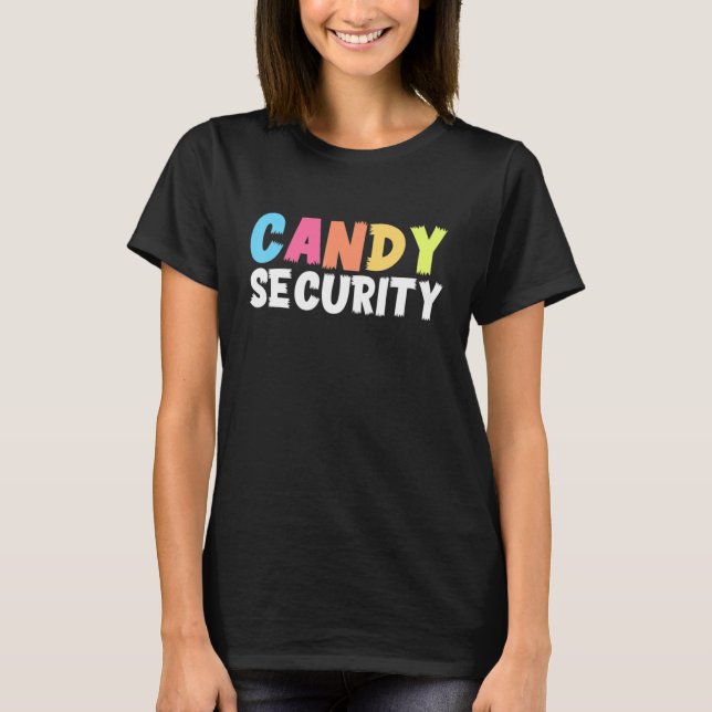 Camiseta Candy Security Halloween Vestido Para Padres (Anverso)
