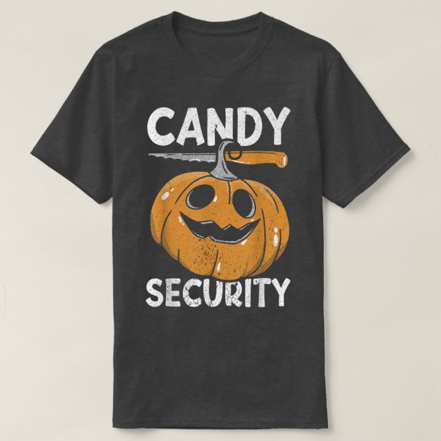 Camiseta Candy SecurityHalloween Apparel Funny Halloween123 (Diseño del anverso)