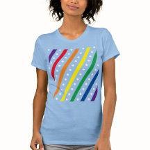 Candy Stripe & Polka Dot Adult's T-Shirt (Arcoiris