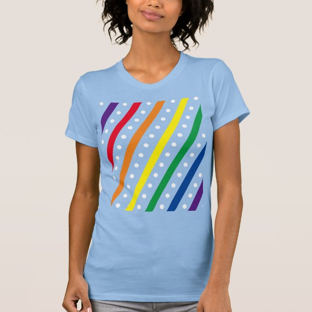 Camiseta Candy Stripe & Polka Dot Adult's T-Shirt (Arcoiris (Anverso)