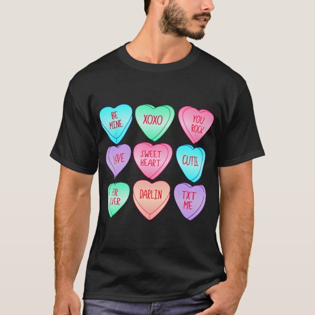 Camiseta Candy Sweet Heart Love Día de San Valentín Shirt W (Anverso)