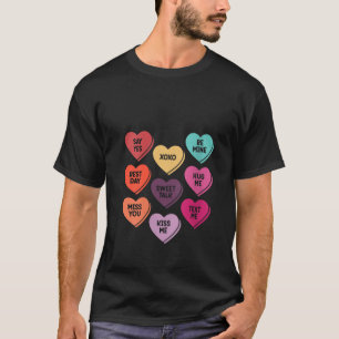 Camiseta Candy Valentine Day Hearts Hombres Mujeres Maestra