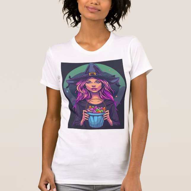 Camiseta “Candy Witch – Sweet Spells and Sugar Magic” (Anverso)