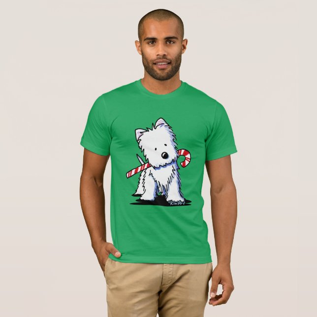 Camiseta CandyCane Cariñoso Westie (Anverso completo)