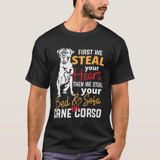 Camiseta Cane Corso Heart Bed Sofa  Slogan (Anverso)