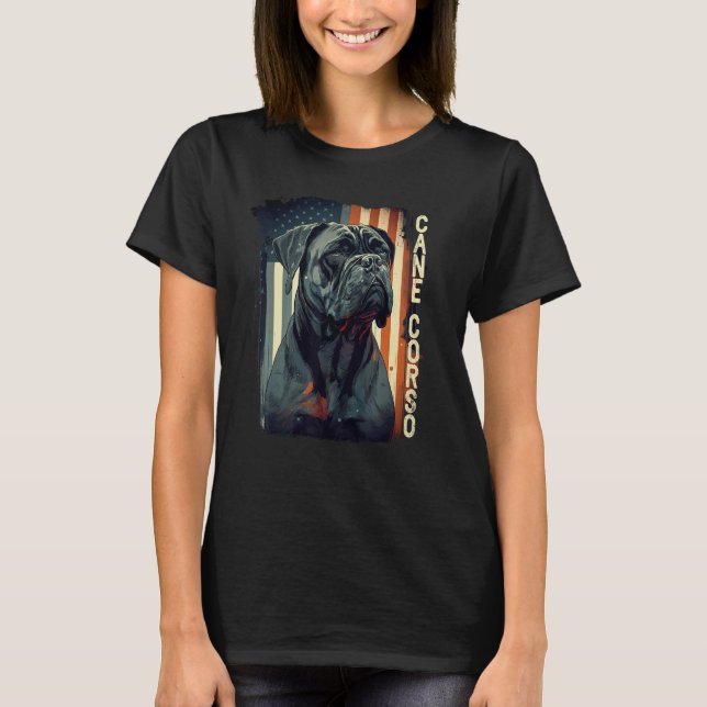 Camiseta Cane Corso Italian Mastiff Dog Patriotic USA Ameri (Anverso)