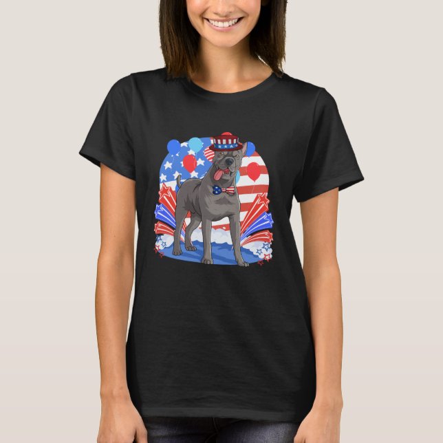 Camiseta Cane Corso Merica 4th of July American Flag Patrio (Anverso)