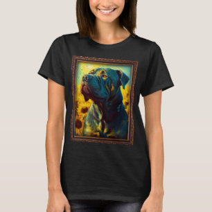 Camiseta Cane Corso Pintando Flor De Girasol Mamá Flo