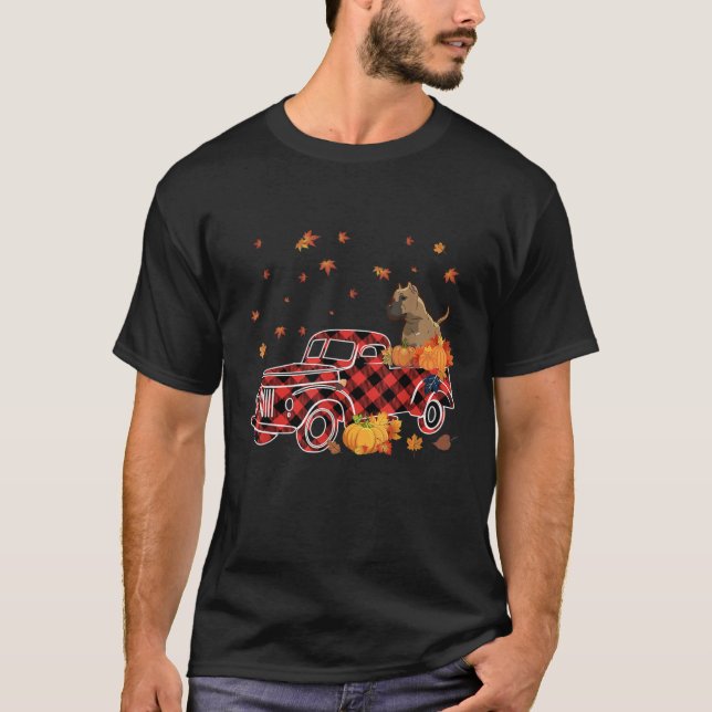Camiseta Cane Corso Riding Leopard Plaid Truck Thanksgiving (Anverso)